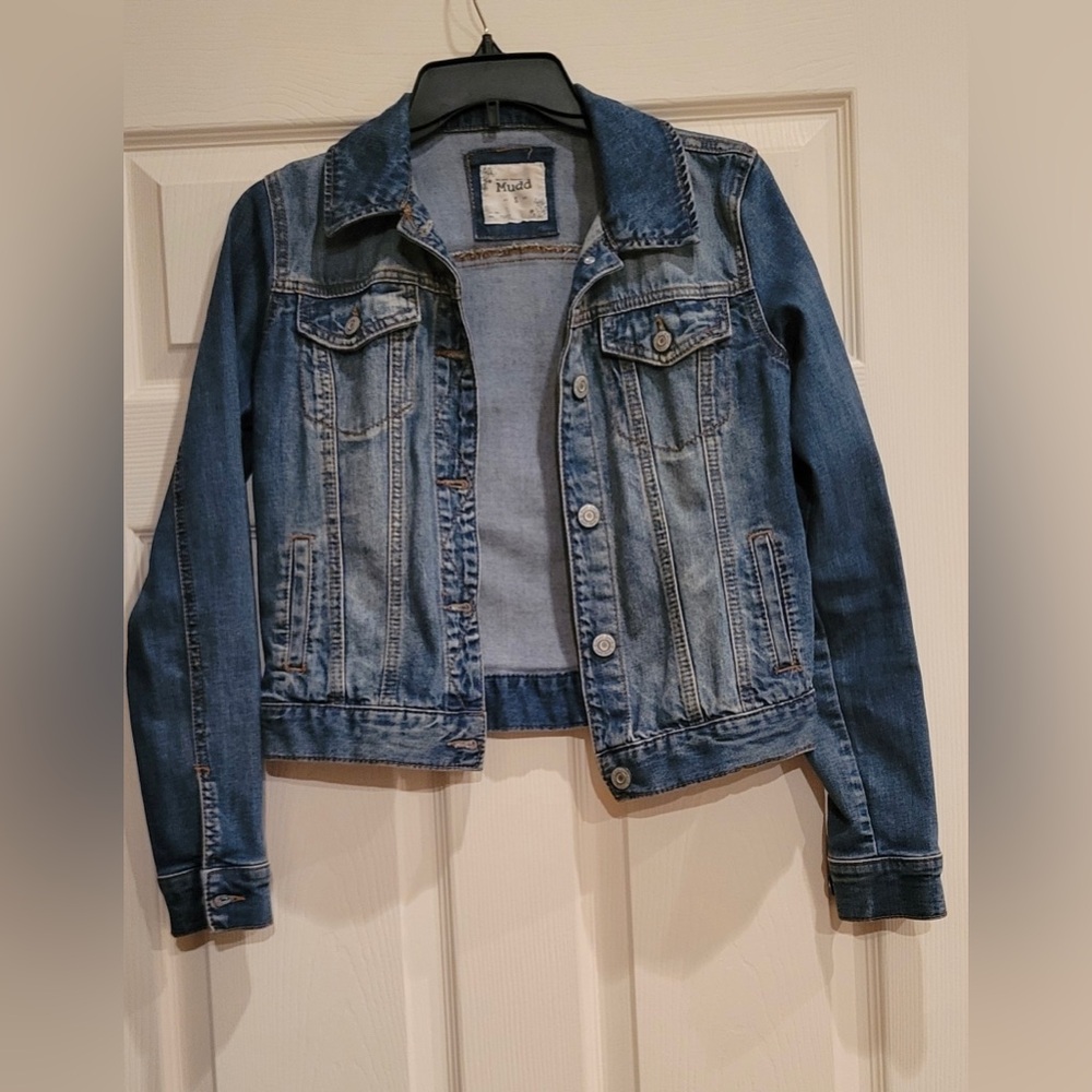 Mudd Women’s' Distressed Denim Jean Jacket Size Small